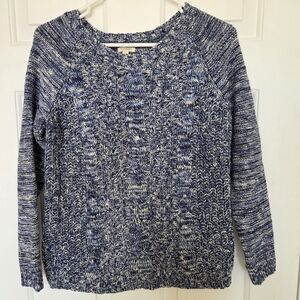 Sonoma Navy and White Crew Neck Sweater